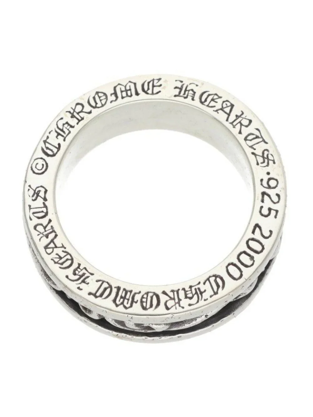 Chrome Hearts Ring Spinner Scroll Silver
